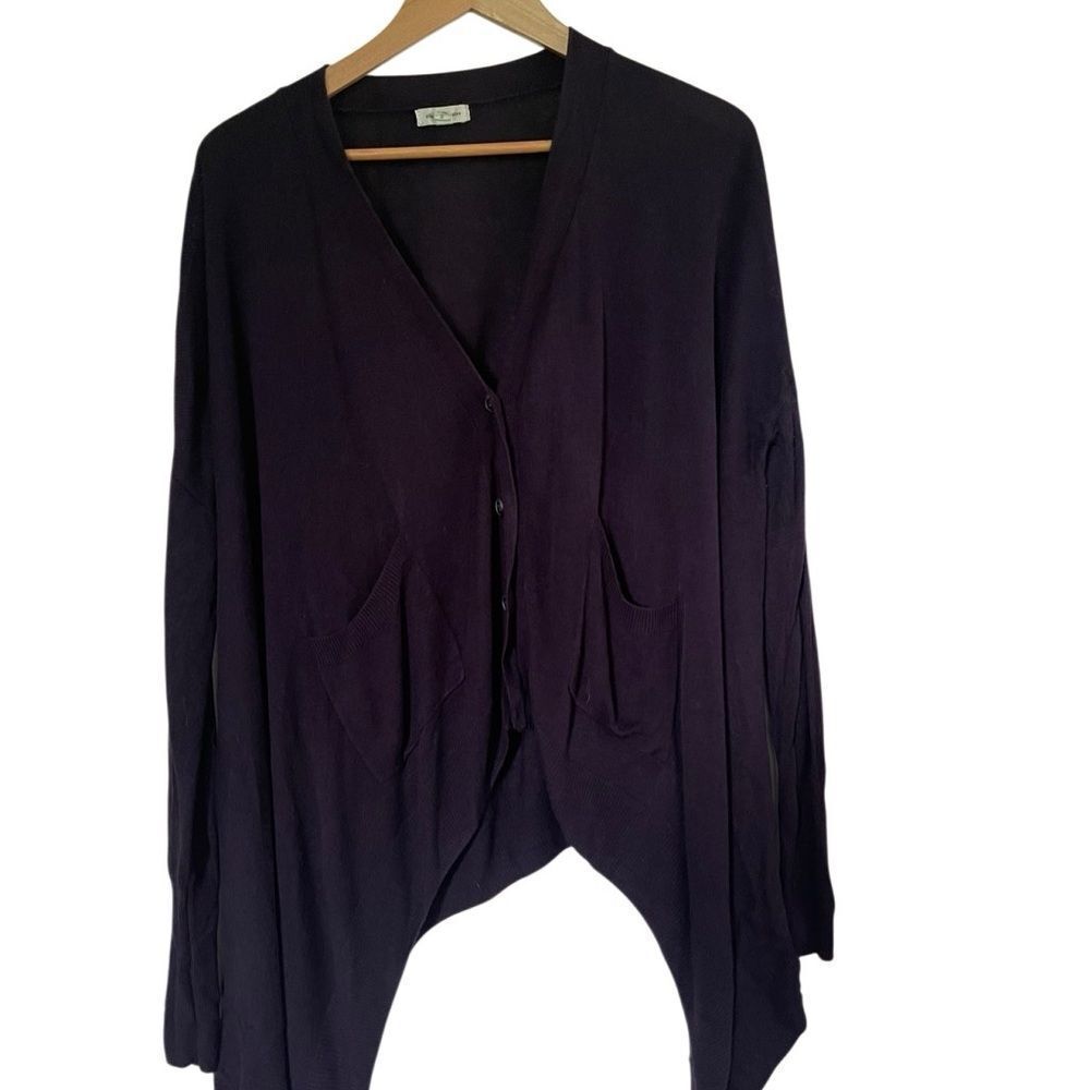 Silence + Noice urban outfitters dark navy blue high low oversized cardigan sz S